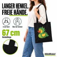 Jutebeutel Quietscheente Dinosaurier Gummiente 10 Liter