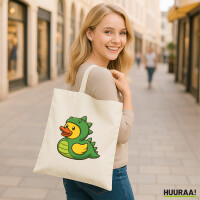 Jutebeutel Quietscheente Dinosaurier Gummiente...
