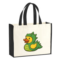 Jutetasche Quietscheente Dinosaurier Gummiente...