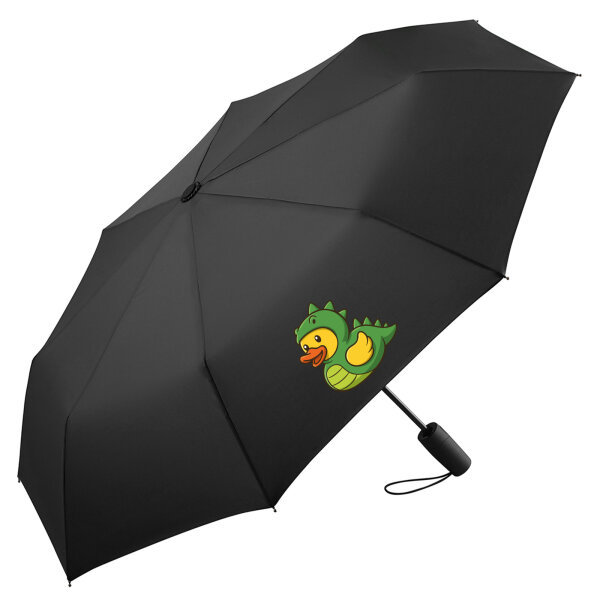 Regenschirm Quietscheente Dinosaurier Gummiente Gärtnerin 98cm Schwarz