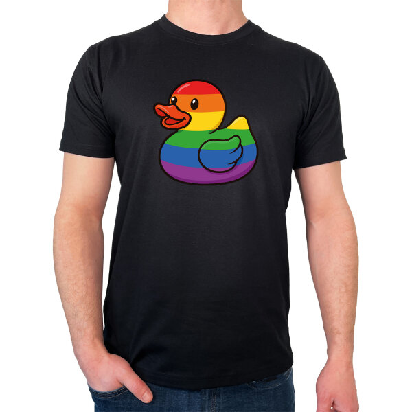 Herren T-Shirt Quietscheente LGBTQ Pride Comic Gummiente