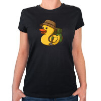 Damen T-Shirt Quietscheente Wanderer Gummiente Hiking