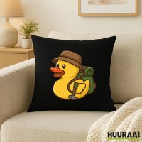 Kissen Quietscheente Wanderer Gummiente Hiking 40x40cm