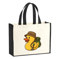 Jutetasche Quietscheente Wanderer Gummiente Hiking  21 Liter Black