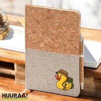 Notizbuch A5 Quietscheente Wanderer Gummiente Hiking  80...
