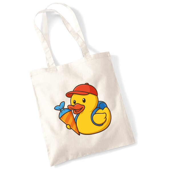 Jutebeutel Quietscheente Einschulung Gummiente Schulanfang 10 Liter