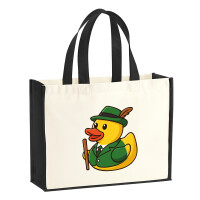 Jutetasche Quietscheente Schützenbruder Gummiente...