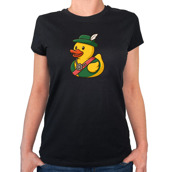 Damen T-Shirt Quietscheente Schützenkönigin Gummiente Schützenfest