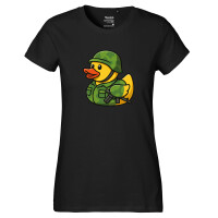 Damen T-Shirt Quietscheente Soldat Gummiente Bundeswehr