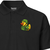 Herren Polo Shirt Quietscheente Soldat Gummiente Bundeswehr