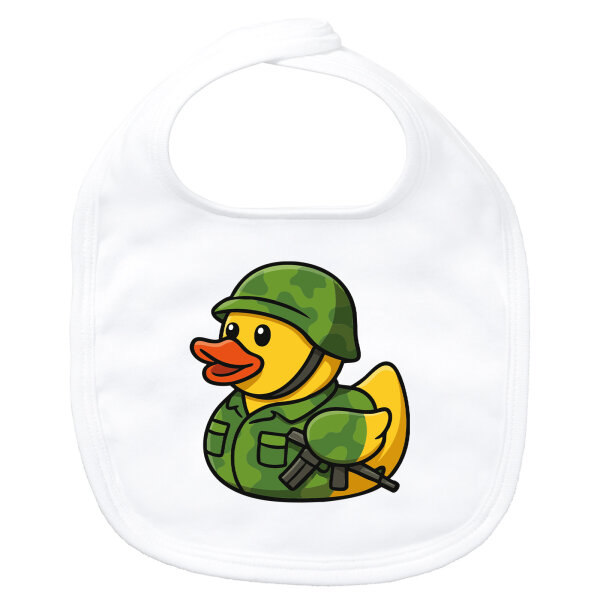 Baby Lätzchen Quietscheente Soldat Gummiente Bundeswehr Klettverschluss