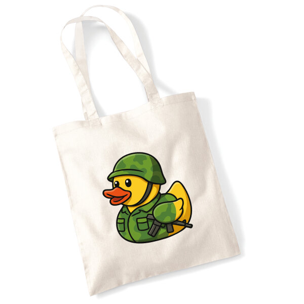 Jutebeutel Quietscheente Soldat Gummiente Bundeswehr 10 Liter