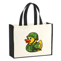 Jutetasche Quietscheente Soldat Gummiente Bundeswehr 21...