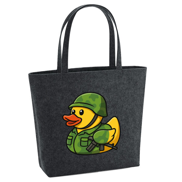 Filz Shopper Quietscheente Soldat Gummiente Bundeswehr 22 Liter