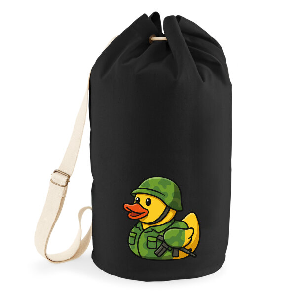 Seesack Quietscheente Soldat Gummiente Bundeswehr 20 Liter Black