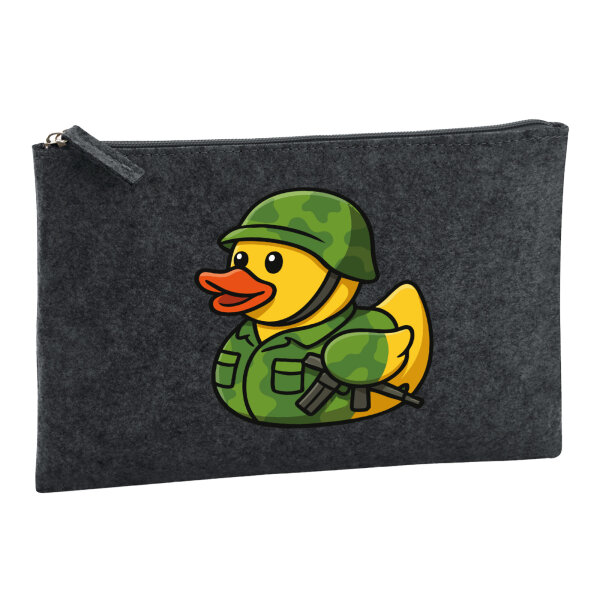Kulturbeutel Quietscheente Soldat Gummiente Bundeswehr 1 Liter Charcoal