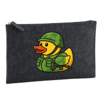 Kulturbeutel Quietscheente Soldat Gummiente Bundeswehr 1 Liter Charcoal