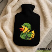 W&auml;rmflasche Quietscheente Soldat Gummiente...