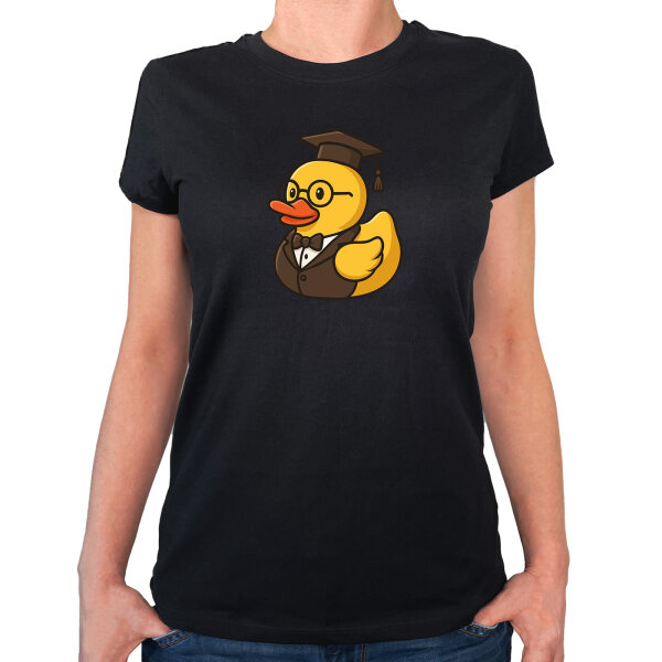 Damen T-Shirt Quietscheente Professor Gummiente Lehrer