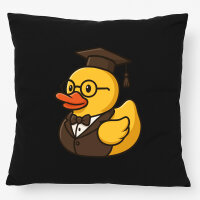 Kissen Quietscheente Professor Gummiente Lehrer 40x40cm