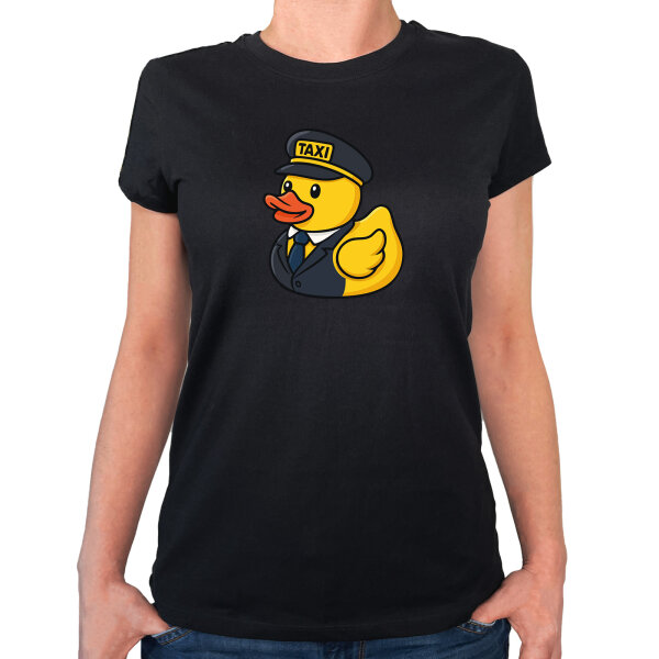 Damen T-Shirt Quietscheente Taxi-Fahrer Gummiente Chauffeur