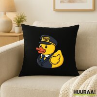 Kissen Quietscheente Taxi-Fahrer Gummiente 40x40cm