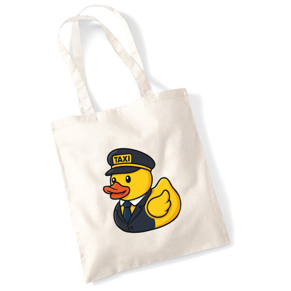 Jutebeutel Quietscheente Taxi-Fahrer Gummiente Chauffeur 10 Liter