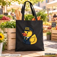 Jutebeutel Quietscheente Taxi-Fahrer Gummiente 10 Liter