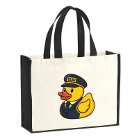 Jutetasche Quietscheente Taxi-Fahrer Gummiente Chauffeur...