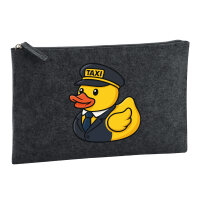 Kulturbeutel Quietscheente Taxi-Fahrer Gummiente Chauffeur 1 Liter Charcoal