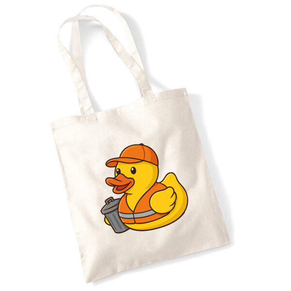 Jutebeutel Quietscheente Müllmann Gummiente Müllabfuhr 10 Liter