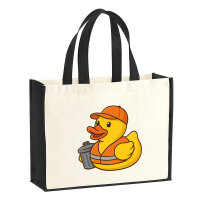 Jutetasche Quietscheente Müllmann Gummiente Müllabfuhr 21 Liter Black