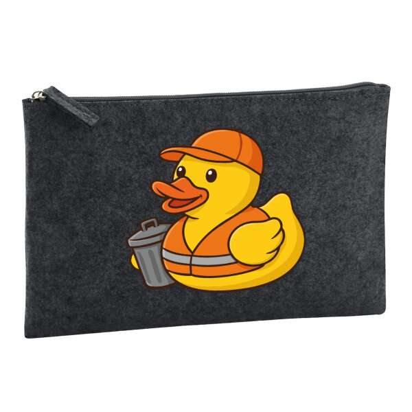Kulturbeutel Quietscheente Müllmann Gummiente Müllabfuhr 1 Liter Charcoal