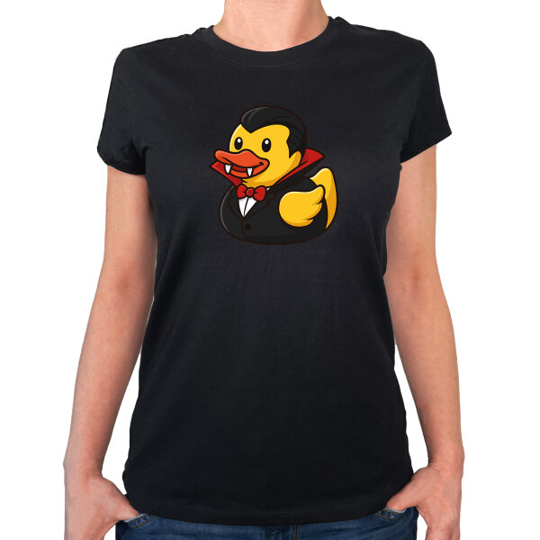 Damen T-Shirt Quietscheente Vampir Gummiente Blutsauger