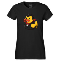 Damen T-Shirt Quietscheente Vampir Gummiente Blutsauger