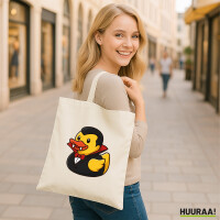 Jutebeutel Quietscheente Vampir Gummiente Blutsauger 10...