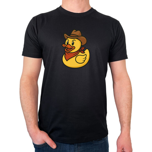 Herren T-Shirt Quietscheente Cowboy Gummiente Wilder Westen