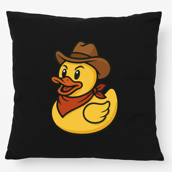 Kissen Quietscheente Cowboy Gummiente Wilder Westen 40x40cm