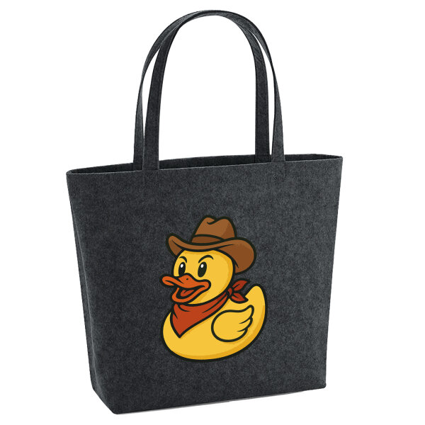 Filz Shopper Quietscheente Cowboy Gummiente Wilder Westen 22 Liter