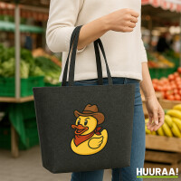 Filz Shopper Quietscheente Cowboy Gummiente Wilder Westen...
