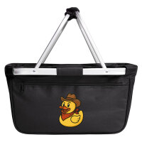 Einkaufskorb faltbar Quietscheente Cowboy Gummiente Wilder Westen 20 Liter Black