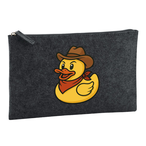 Kulturbeutel Quietscheente Cowboy Gummiente Wilder Westen 1 Liter Charcoal
