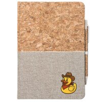 Notizbuch A5 Quietscheente Cowboy Gummiente Wilder Westen...