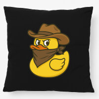 Kissen Quietscheente Bandit Gummiente Räuber 40x40cm