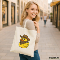 Jutebeutel Quietscheente Bandit Gummiente Räuber 10...