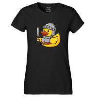 Damen T-Shirt Quietscheente Ritter Gummiente Mittelalter