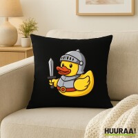 Kissen Quietscheente Ritter Gummiente Mittelalter 40x40cm
