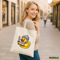 Jutebeutel Quietscheente Ritter Gummiente Mittelalter 10...