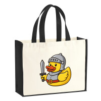 Jutetasche Quietscheente Ritter Gummiente Mittelalter 21...