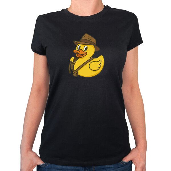 Damen T-Shirt Quietscheente Abenteurer Gummiente Entdecker